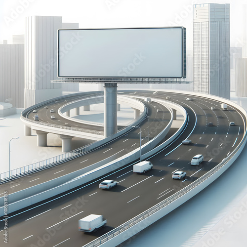 highway blank billboard 3d outdoor advertising design
