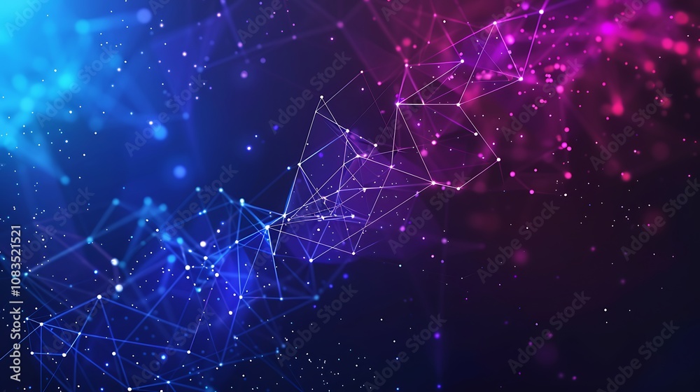 Fototapeta premium A vibrant abstract background featuring interconnected lines and dots, symbolizing data and technology.