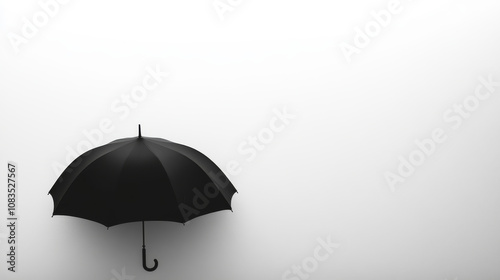 Wallpaper Mural A black umbrella stands out against a plain white backdrop. Torontodigital.ca
