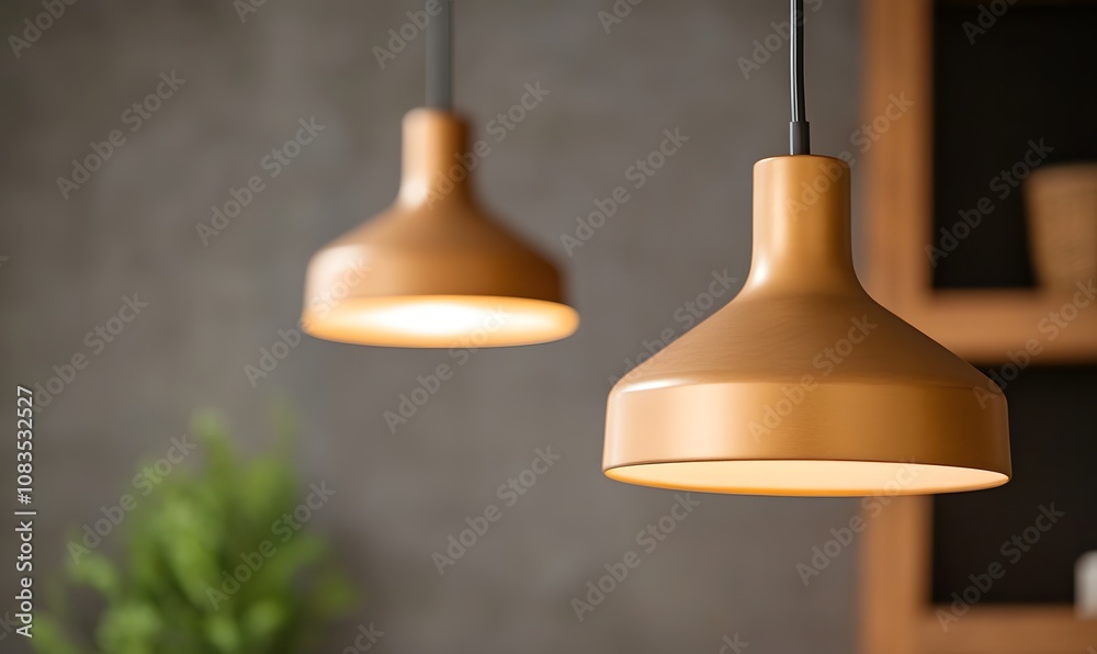 Obraz premium modern pendant lights The image displays their minimalist style, Generative AI 
