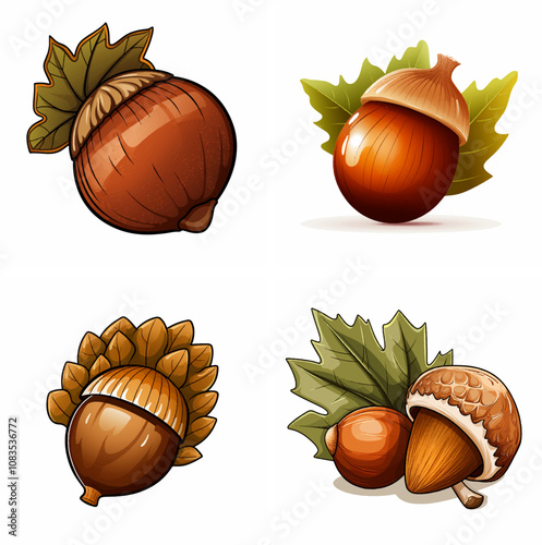 acorn oak seed nut autumn nature forest wildlife tree fall foliage woodland squirrel food na