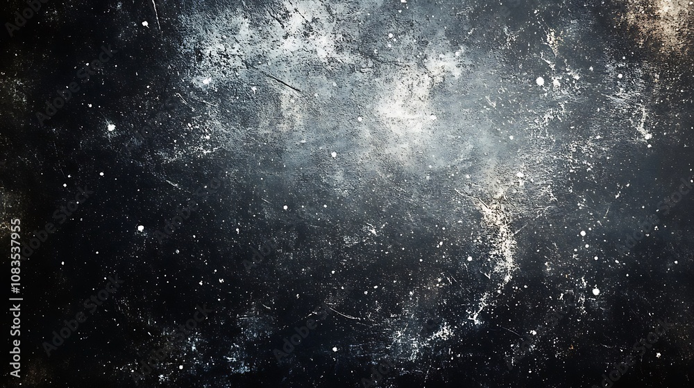 Obraz premium Dark black background with small white dots splatter