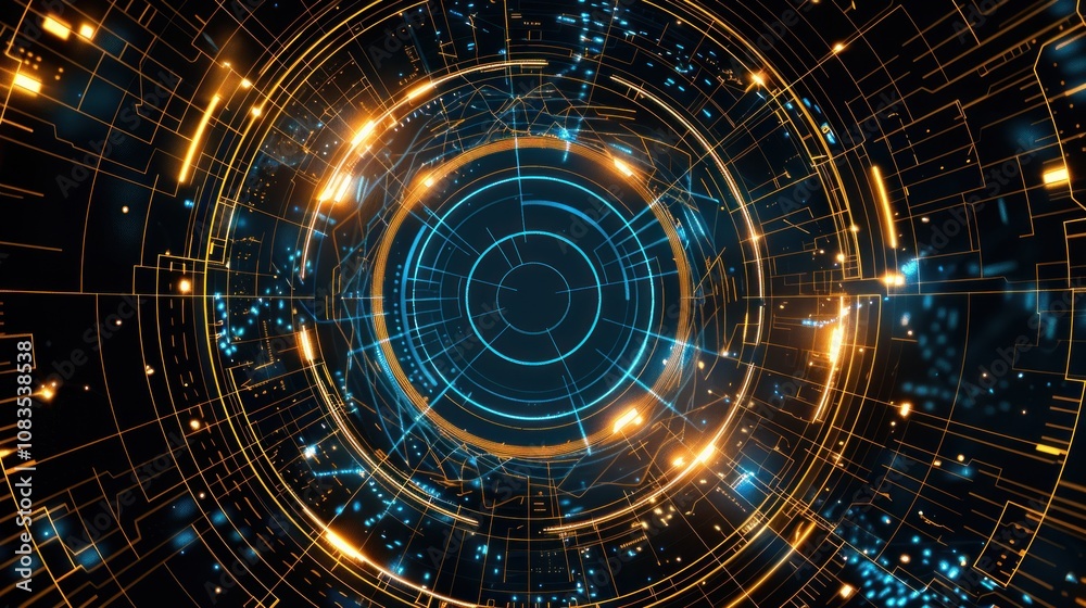 Fototapeta premium Abstract Digital Tunnel