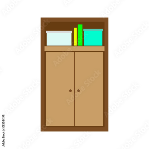 Wardrobe for clothes and shoes. Wardrobe for your design. Wardrobe vector.