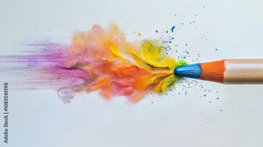 Fototapeta premium A crayon with bright colors.
