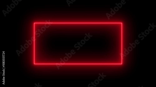 glowing neon box rectangle fliker animation.. photo