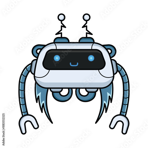 vector modern robot design kawaii