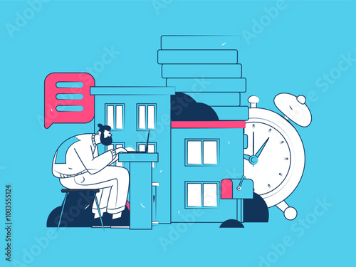 Home loan flat vector concept operation illustration
