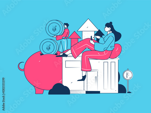 Home loan flat vector concept operation illustration
