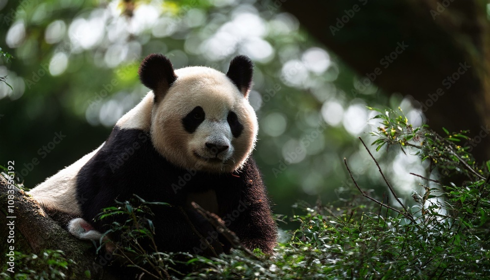 Fototapeta premium 自然にしるパンダ