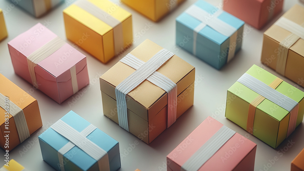 Obraz premium Gift Boxes in Cardboard Packaging