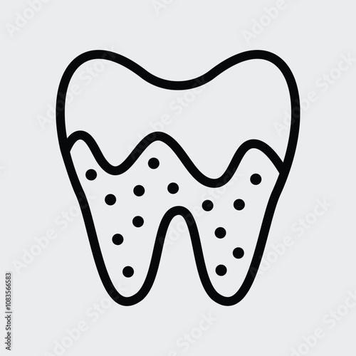 Dental calculus icon vector. Teeth tartar symbol outline icon
