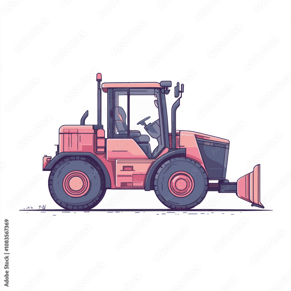 Fototapeta premium side view of a minimalist grader simple vector