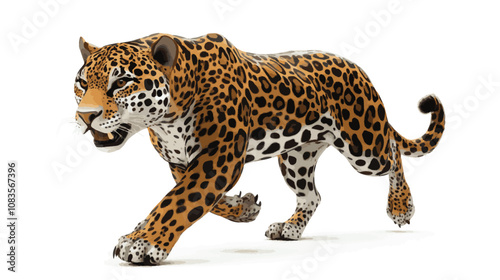 leopard in front of white background