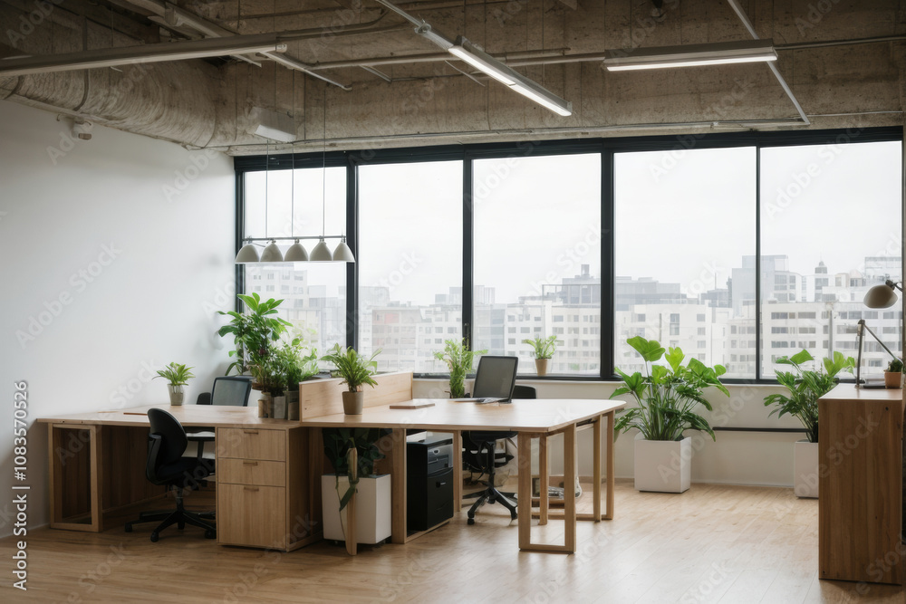 Fototapeta premium A modern and minimalist office