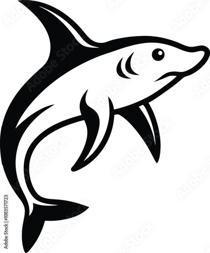 Solid color Hammerhead Shark animal vector design