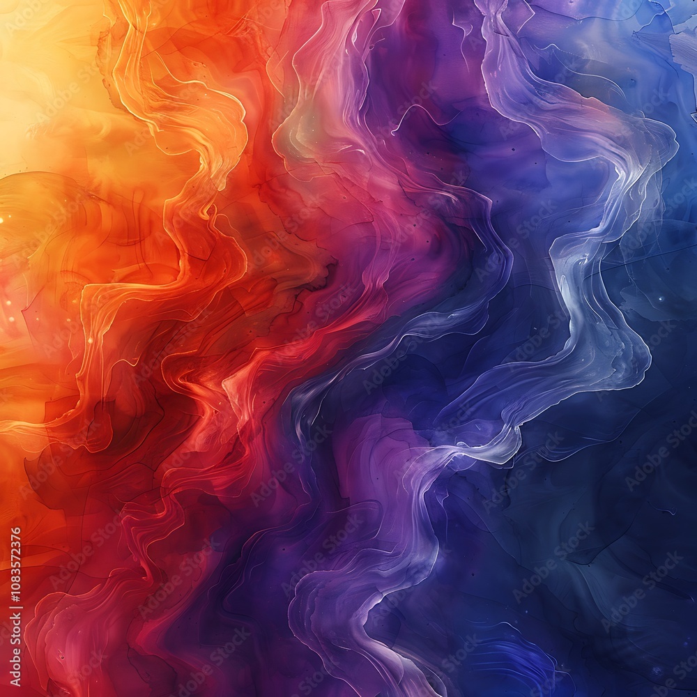 Fototapeta premium Vibrant Watercolor Background with Soft Gradient Blends and Flowing Colors