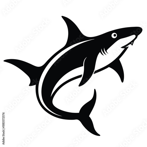 Solid color Hammerhead Shark animal vector design