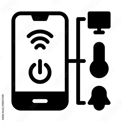 Smart appliance control solid icon