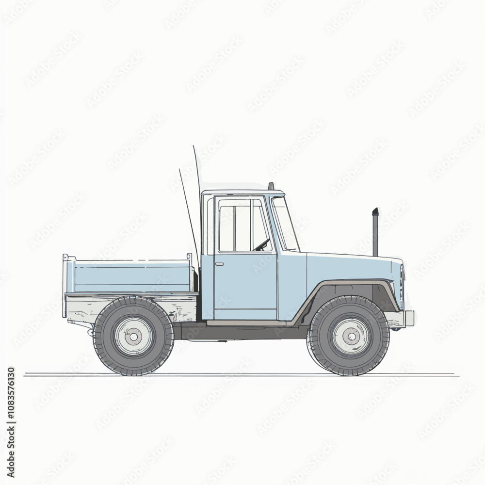 Fototapeta premium side view of a minimalist grader simple vector