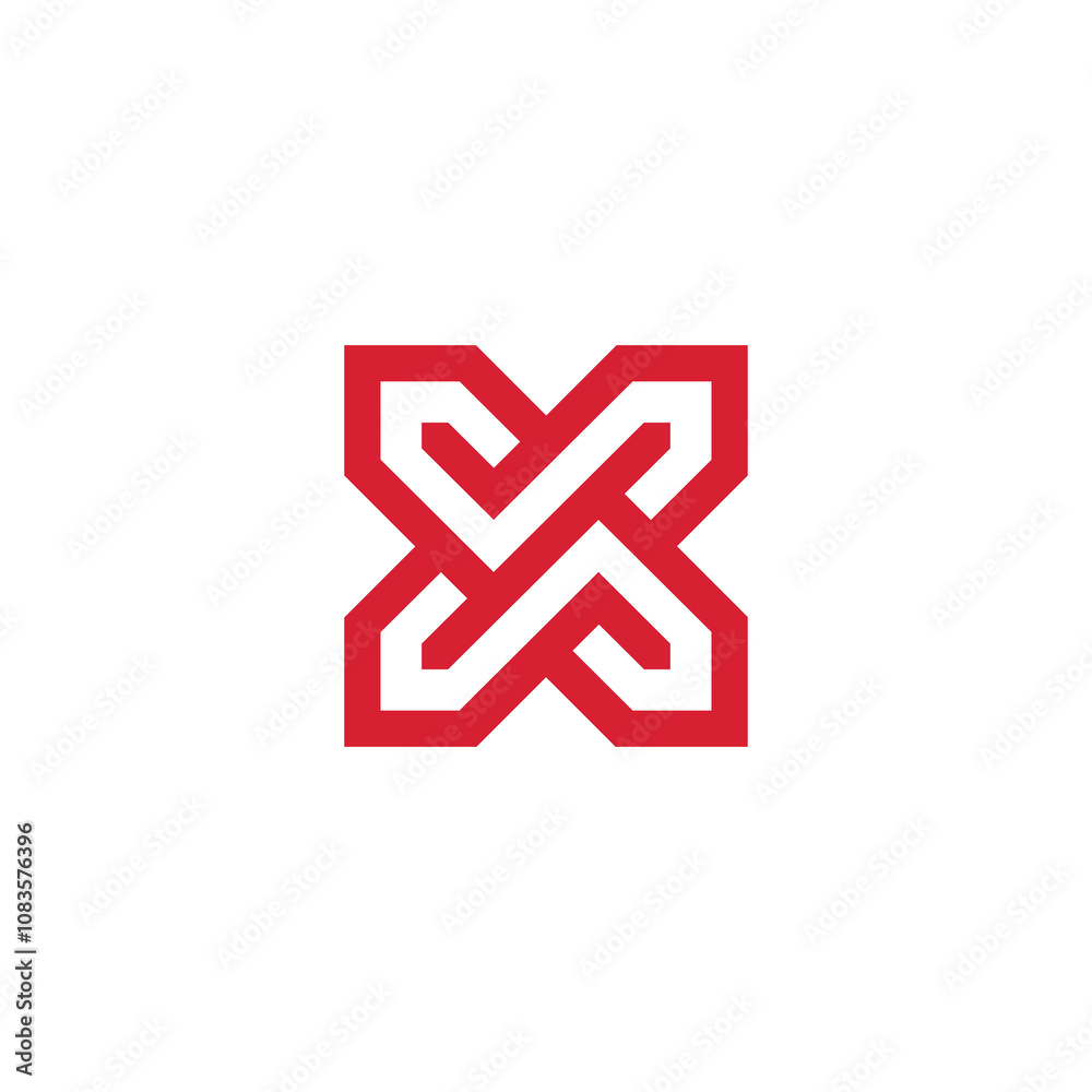 Fototapeta premium Geometric Letter X Logo design template