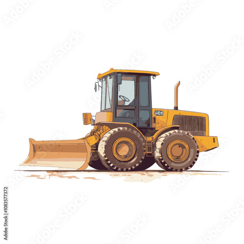 side view of a minimalist grader simple vector