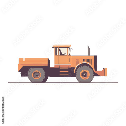 side view of a minimalist grader simple vector