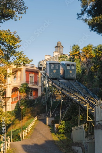 The iconic funicular in the city of Pau / France