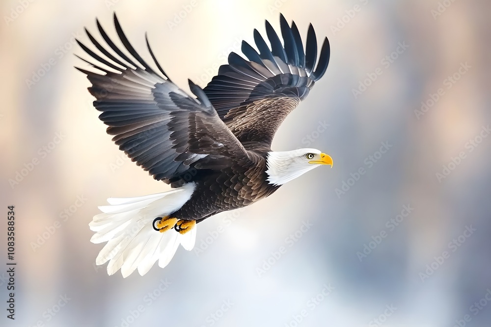 Obraz premium beautiful golden eagle,generation AI