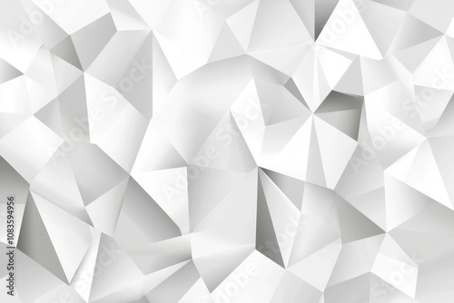 Abstract geometric background with seamless polygonal mosaic gradient texture in white and gray colors.