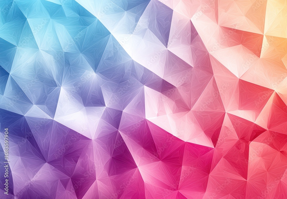 Fototapeta premium Abstract Polygonal Pattern with Blue, Purple, and Orange Hues