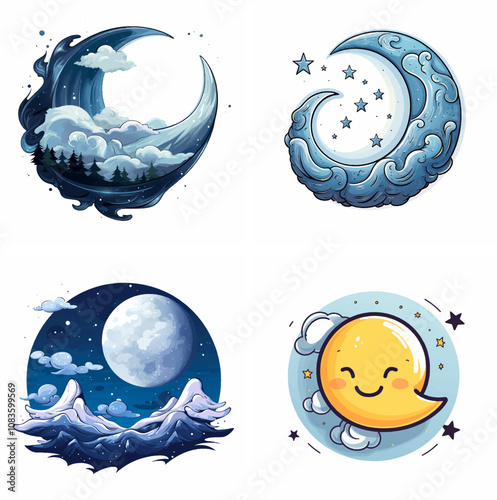 moon night celestial sky lunar phases full moon crescent waxing waning eclipse bright stars