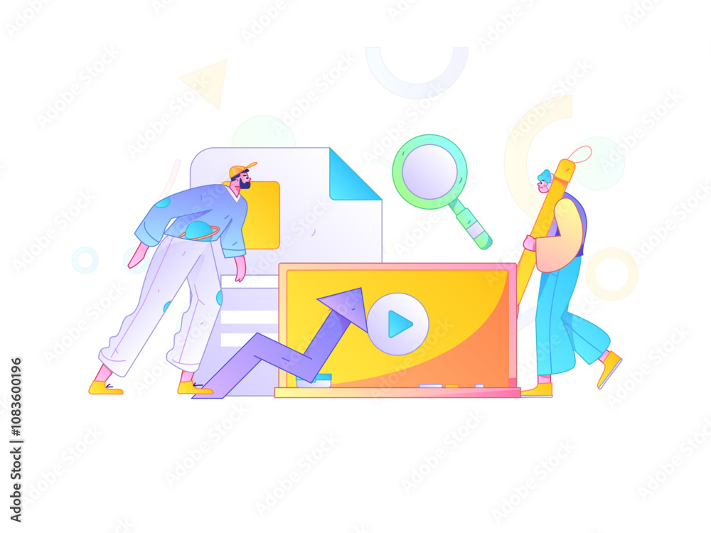 Obraz premium Education and learning people flat vector concept hand drawn illustration 