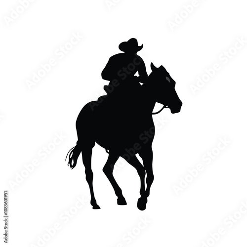 A horse is running with a man on top of it. The man is wearing a helmet
