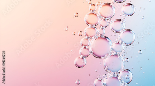 PFAS Acronym Formed By Water Bubbles On A Colorful Background Generative AI photo