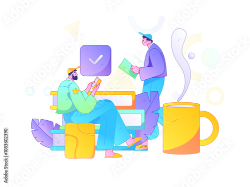 Education and learning people flat vector concept hand drawn illustration
