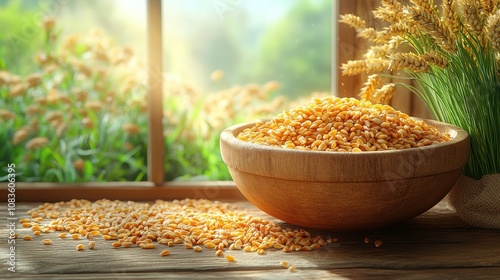 Cozy Kitchen with Grain Mill and Adjustable Coarseness photo