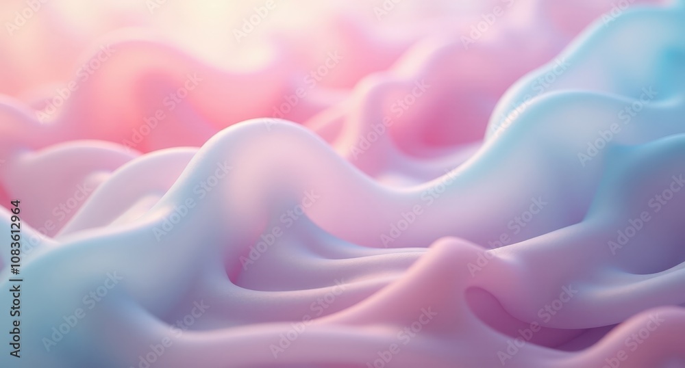 Obraz premium Lucid wax in pastel colors, with close-up details and depth of field, creating a serene and minimalistic abstract wallpaper design.