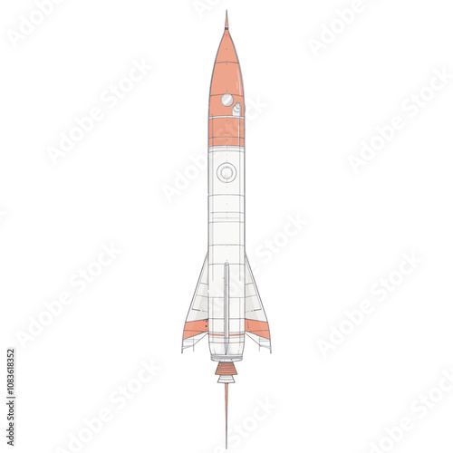 Retro Rocket Launch Illustration