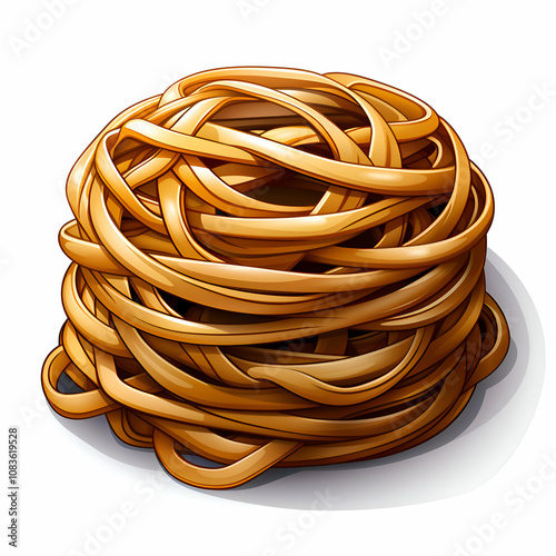 Illustration of a twisted wicker nest isolated on a white background photo