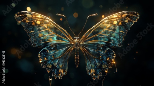 liquid transparent wings contrast beautiful fantasy darkness butterfly highly detailed, intricate design, intricate details, very realistic, high definition, highly detailed, highly realistic, cinemat photo