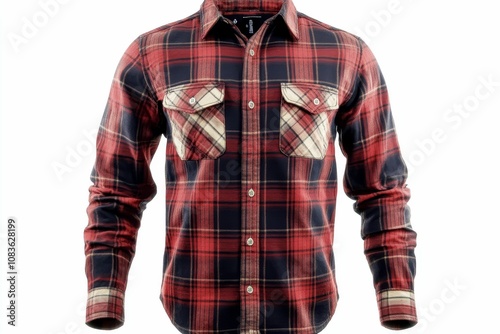 Red and black plaid flannel shirt.
