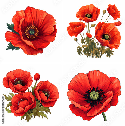 poppy flower bloom red petals vibrant seasonal garden nature wildflower spring ornamental bo