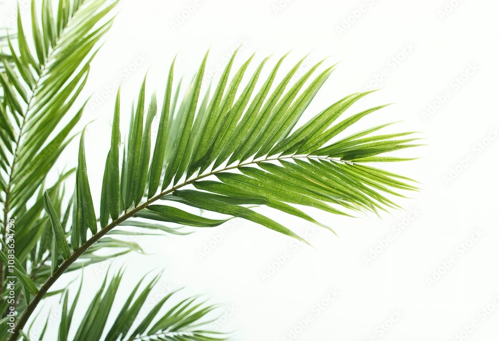 Obraz premium Tropical palm leaf on white background