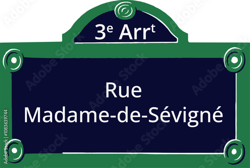 3e Arrt, Elegant Parisian Street Sign photo