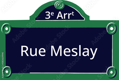 3e Arrt, Elegant Parisian Street Sign photo