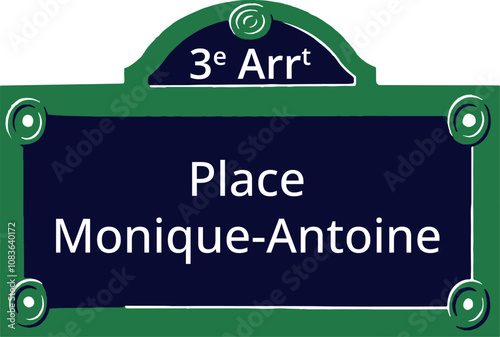 3e Arrt, Elegant Parisian Street Sign photo