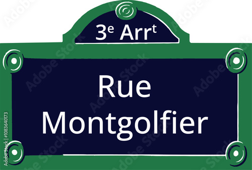 3e Arrt, Elegant Parisian Street Sign photo