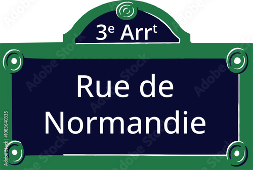 3e Arrt, Elegant Parisian Street Sign photo