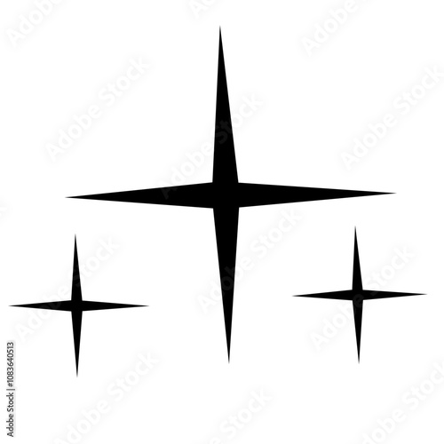 Twinkle christmas icon. Magic Shine. Sparkling line, doodle twinkling stars